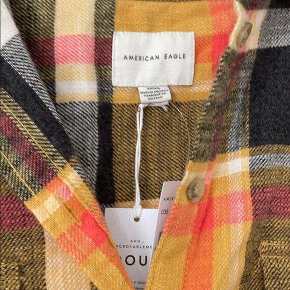 NWOT! American Eagle Yellow Flannel! - Picture 2 of 4